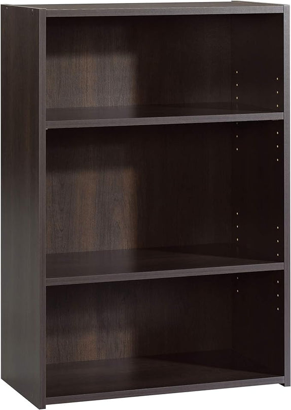 Sauder Beginnings 3 Bookcase/Book shelf, L: 24.57" x W: 11.50" x H: 35.28", Cinnamon Cherry finish - LeafyLoom
