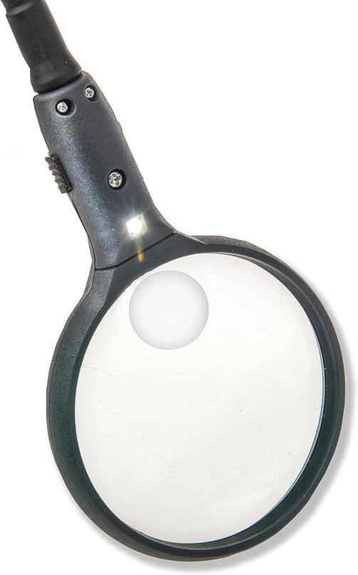 Carson BoaMag 2.5x LED Lighted Flexible Neck Magnifier and Flashlight (SM-22) - LeafyLoom