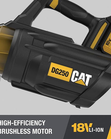 Cat DG250 18V Brushless 450 CFM 100 MPH Leaf Blower Cordless with Battery and Charger, 2-Speed Blowers for Lawn Care, Lightweight Cordless Leaf Blower – Battery & Charger Included - LeafyLoom