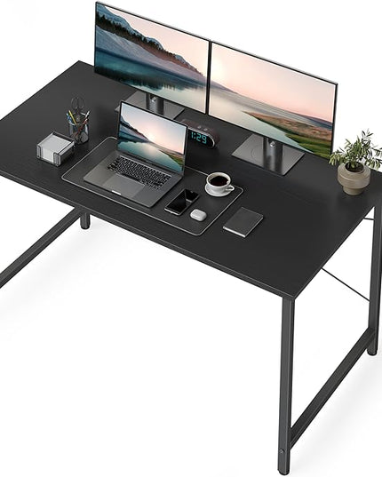 CubiCubi Computer Desk, 47 inch Home Office Desk, Modern Simple Style PC Table for Home, Office, Study, Writing, Black - LeafyLoom