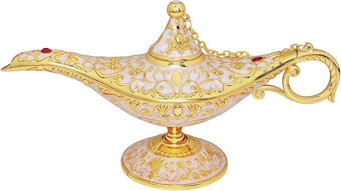 Vintage Legend Aladdin Lamp Magic Genie Wishing Light,Collectable Rare Classic Arabian Costume Props Lamp Tabletop Decor Crafts for Home/Wedding Decoration&Gift for Party/Halloween/Birthday - LeafyLoom