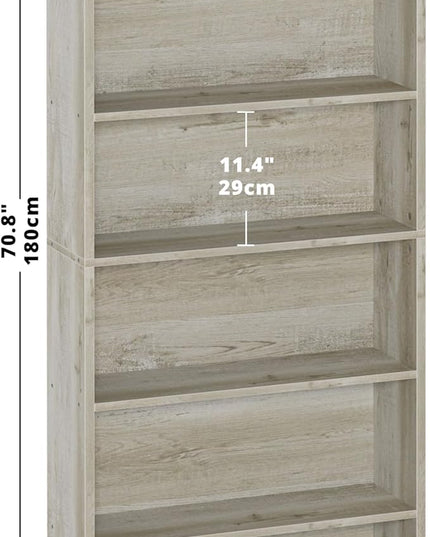 IRONCK Bookshelves and Bookcases Floor Standing 6 Tier Display Storage Shelves 70in Tall Bookcase Home Decor Furniture for Home Office, Living Room, Bed Room - LeafyLoom