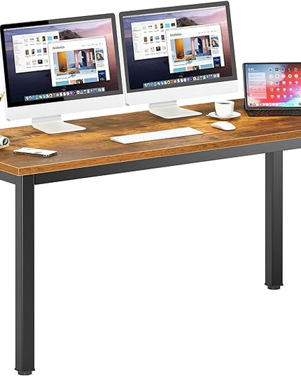 DlandHome Computer Desk Home Office Table Writing Desk Study Table Gaming Desk Worstation (63 inch, Retro) - LeafyLoom