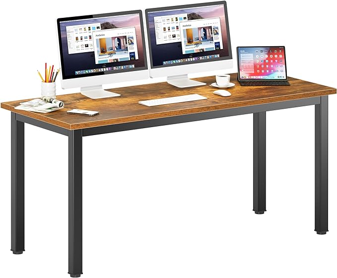 DlandHome Computer Desk Home Office Table Writing Desk Study Table Gaming Desk Worstation (63 inch, Retro) - LeafyLoom