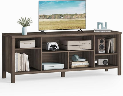 VASAGLE TV Stand for TVs up to 70 Inches, Entertainment Center with Storage Shelves, TV Console Table, Easy to Assemble, TV Cabinet for Living Room, Bedroom, Chestnut Brown ULTV114K01 - LeafyLoom