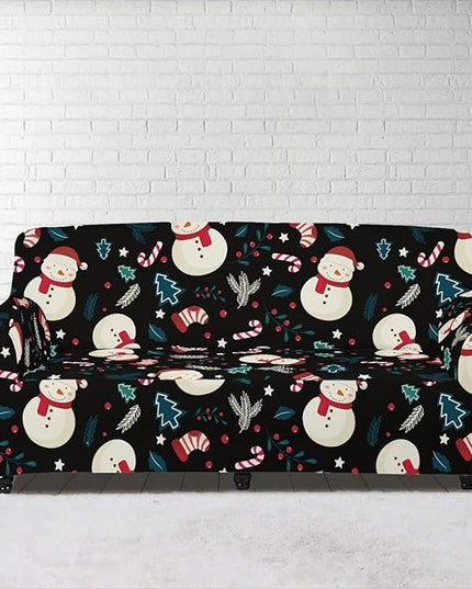 FKELYI Christmas Decor Sofa Couch Cover Cute Snowman Furniture Protector Easy Going Stretch Sofa Slipcover for Indoor Washable Sofa Slipcovers XL FKELYI