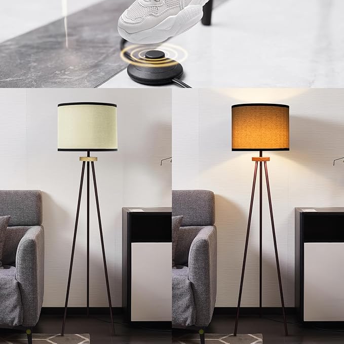 Tripod Floor Lamp, Mid Century Standing Lamp, Modern Design Studying Light for Living Room, Bedroom, Study Room and Office - LeafyLoom