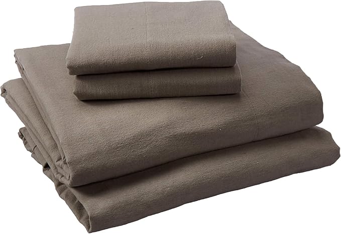 Comfort Spaces Cotton Flannel Breathable Warm Deep Pocket Sheets With Pillow Case Bedding, Twin, Solid Grey, 3 Piece - LeafyLoom