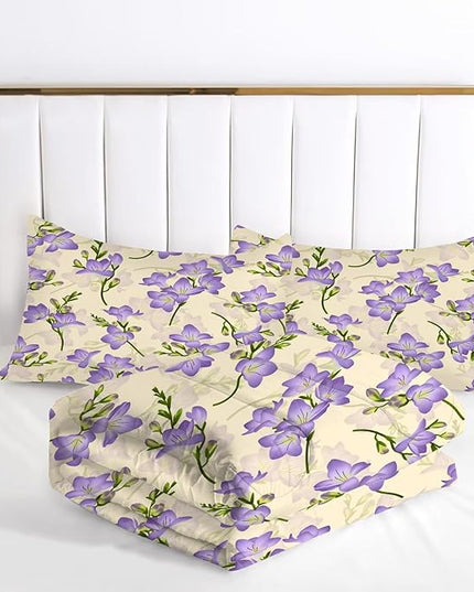 kxry Purple Flower Comforter Sets Bedding Sets Twin Size Comforter Set for Girls Women Kids 1 Comforter + 1 Pillow Case - LeafyLoom