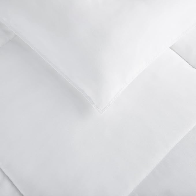 SERTA Simply Clean Ultra Soft Hypoallergenic Solid 3 Piece Comforter Set, Full/Queen, White - LeafyLoom
