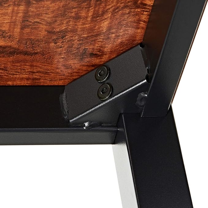 Computer Desk 55 ” Modern Simple Large Study Writing Desk Industrial Style Laptop PC Table for Home Office, with Leg Bars, Sandalwood Board Black Leg - LeafyLoom
