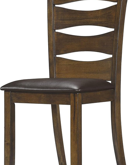 NicBex Dining Table Set for 4 Kitchen & Dining Room Tables Transitional Dining Room Furniture 5pc Dining Set Table with Self-Storing Leaf and 4X Side Chairs, Wooden, Brown - LeafyLoom
