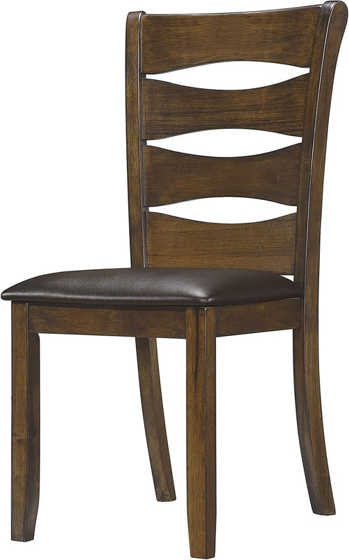 NicBex Dining Table Set for 4 Kitchen & Dining Room Tables Transitional Dining Room Furniture 5pc Dining Set Table with Self-Storing Leaf and 4X Side Chairs, Wooden, Brown - LeafyLoom