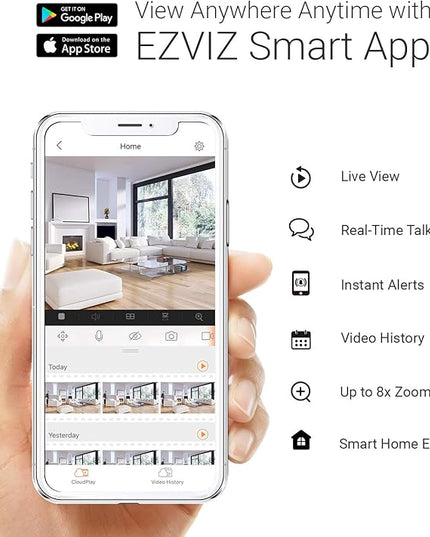 EZVIZ Indoor Security Camera 1080P WiFi Baby Monitor, Smart Motion Detection, Two-Way audio, 40ft Night Vision, Works with Alexa & Google Assistant(C1C) EZVIZ