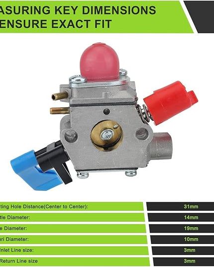 530071775 Carburetor for Poulan BV200 BV1650 BVM200LE PBV200 BV2000 BV1800 BV1850 BV200LE Craftsman 530071465 C1Q-W11 WT-784 Leaf Blower - LeafyLoom