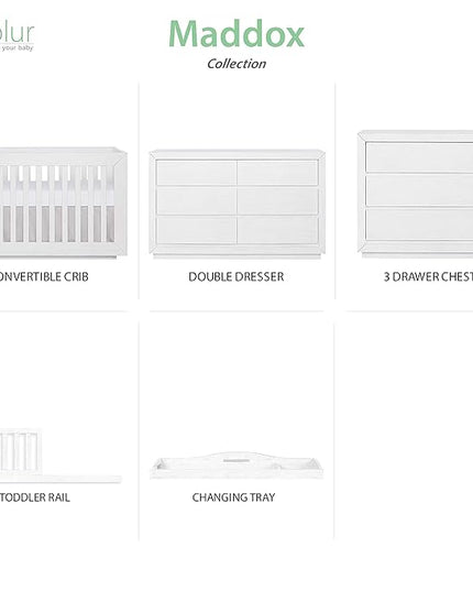 Dream On Me Evolur Maddox Modern Crib, Weathered White - LeafyLoom