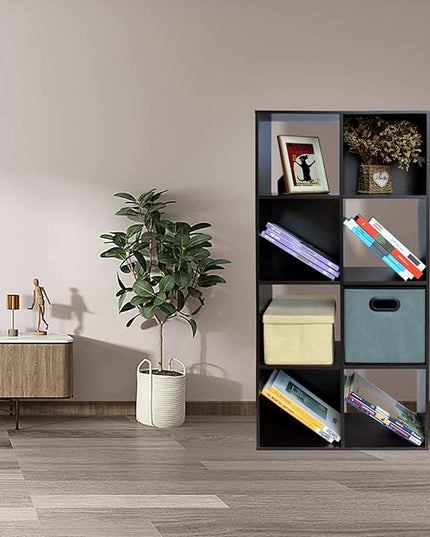 PACHIRA E-Commerce US 8 Cube Storage Organizer, Unit Shelf, Wooden Closet Cabinet, Bookshelf Rack in Study, each cube11.22, DARK BROWN - LeafyLoom