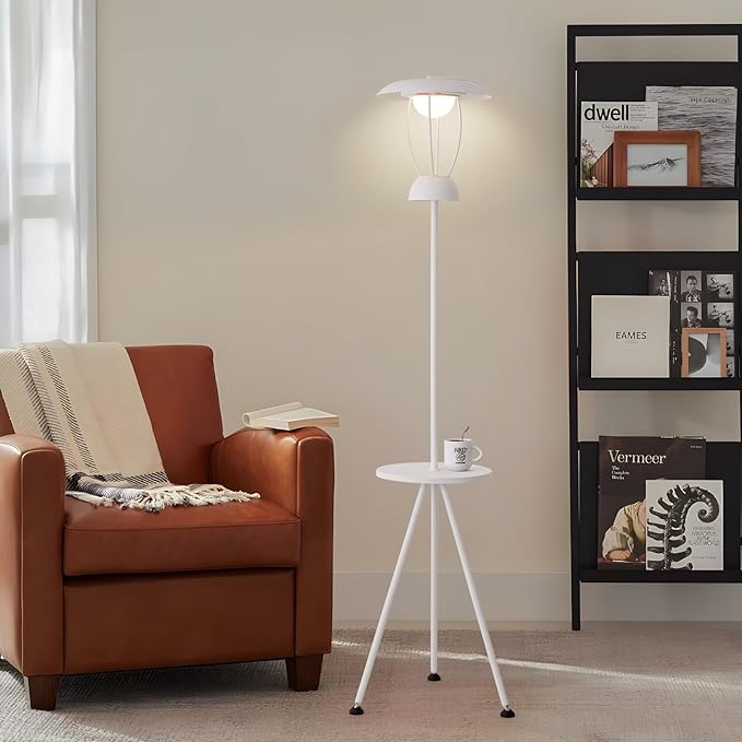 Outdoor Floor Lamp is Solar Powered, Equipped with Three Level Dimming Outdool Solar Lamp, and a Windproof Outdoor Floor Lamp with a Table, Suitable for Terraces, Decks, and Outdoor Spaces - LeafyLoom