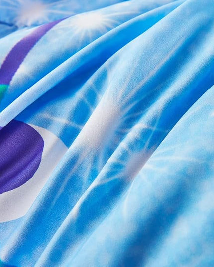 URBONUR Mermaid Tail Bedding Set Queen Size, 6Pcs Fish Scales Print Bed in a Bag Girls Queen Comforter Set, Ombre Aqua Blue Teal Pink Purple Bed Sets for Girls Bedroom Decor - LeafyLoom