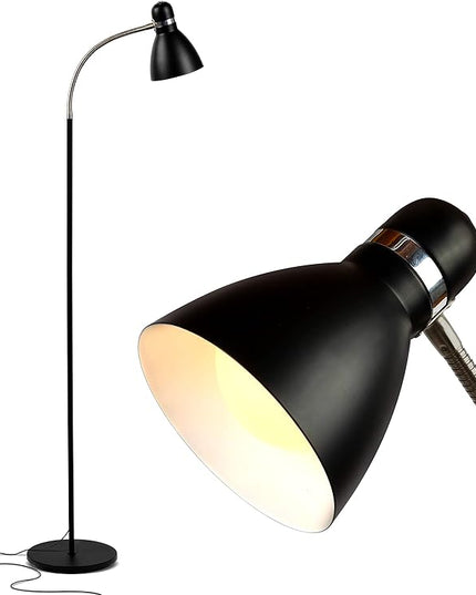 Brightech Avery Floor Lamp, Dimmable Standing Lamp With Sturdy Base, Floor Lamp for Over Chair Bedroom Reading, Modern LED Lamp for Living Rooms, Tall Lamp for Offices, Great Living Room Decor - Black - LeafyLoom