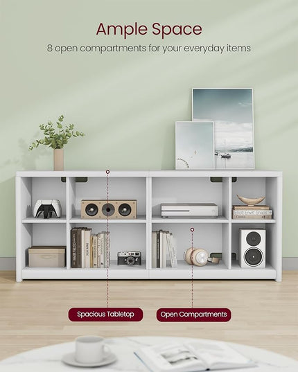 VASAGLE TV Stand for TVs up to 65 Inches, Entertainment Center with Storage Shelves, TV Console Table, Easy to Assemble, TV Cabinet for Living Room, Bedroom, Cloud White ULTV111W01 - LeafyLoom