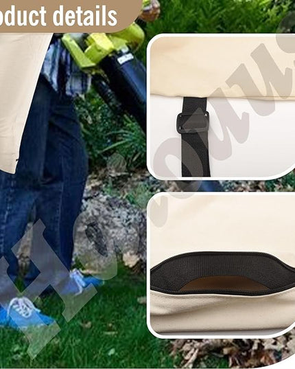 31101810 Blower Debris Vacuum Bag, Compatible with Greenworks Vacuum Bag 24022 24072 Leaf Blower Vacuum Debris White Cloth Bag w/Zipper,Replace 31103148 - LeafyLoom