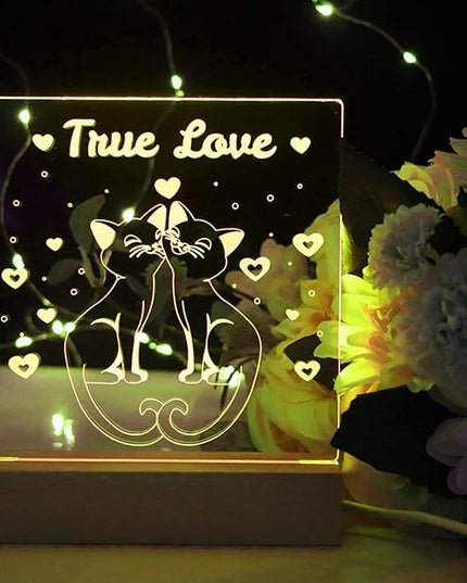 2Pcs 11.8" Rectangle Wooden Display Stand, Warm Light Wooden Lighted Base Wood Rectangle Led Display Pedestal Wood Night LED Light Lamp Base for Crystal Glass Resin Art - LeafyLoom