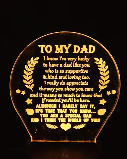 3D lamp Dad Gifts from Daughter Son, Father's birthday Gift Night Light, 7 Colors Engraved Thanksgiving Day Gift for Dad,to My Dad Birthday Gifts from Kids, Idea for Fathers Day - LeafyLoom