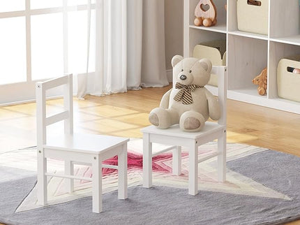 UTEX Child's Wooden Chair Pair for Play or Activity, Set of 2, White … - LeafyLoom