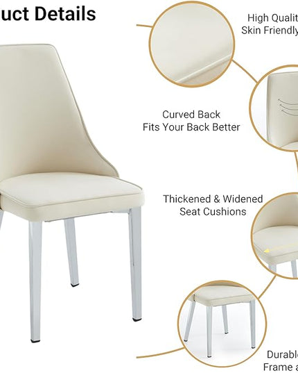 Dining Chairs Set of 2, Modern and Minimalist Leisure Backrest Velvet Chairs. Leisure Upholstered Velvet Dining Chair with Gold Metal Chromed Legs - LeafyLoom