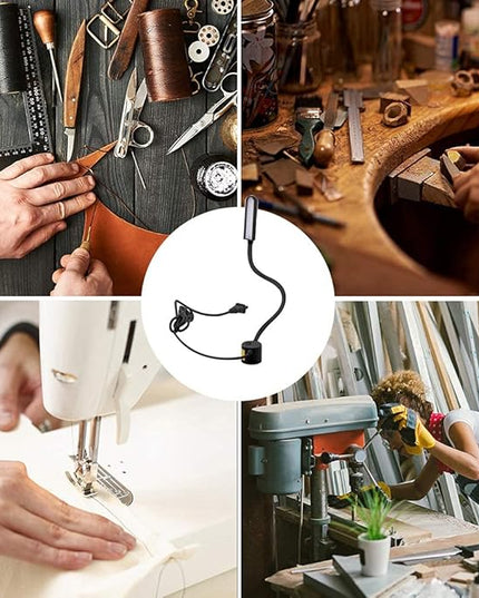 LED Sewing Machine Light,POWKER 30 LED Magnetic Mount Drill Press Light with Flexible Silone Coating Gooseneck for Sewing Machine, Drill Presses, Desks, Music Stands, Craft, Workbenches, Lathes Lamps - LeafyLoom