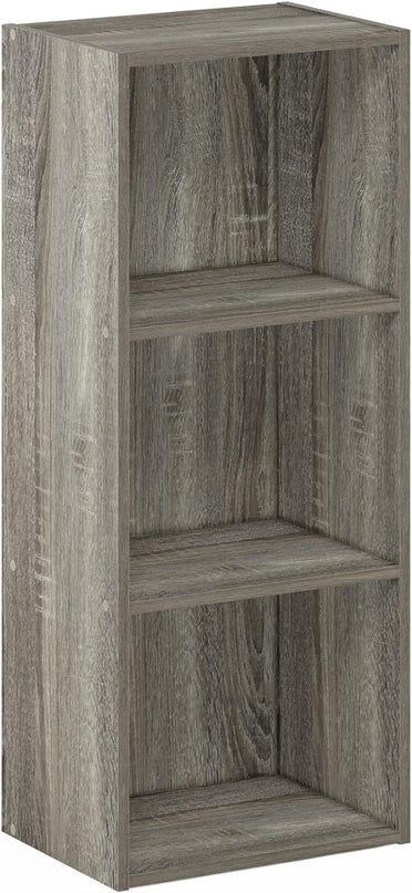 Furinno Luder Bookcase / Book / Storage , 3-Tier, Frenck Oak - LeafyLoom