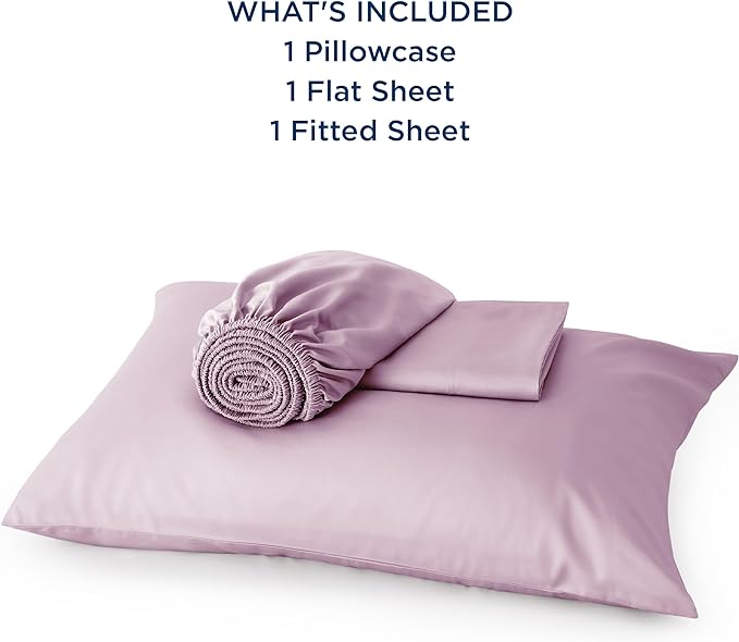 Bedsure Twin XL Sheet Set Dorm Bedding, Cooling Sheets Twin Extra Long Sheets, Rayon Derived from Bamboo, Deep Pocket Up to 16", Hotel Luxury Silky Bedding Sheets & Pillowcases, Lavender - LeafyLoom