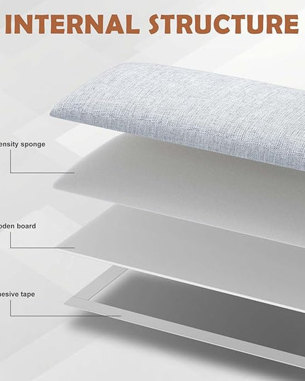 Upholstered Wall Mounted Headboard, 3D Soundproof Wall Panels Peel and Stick Headboard for King Size, Reusable and Removable Tufted Bed Headboard in Blue White(12 Panels, 10" x 24") - LeafyLoom