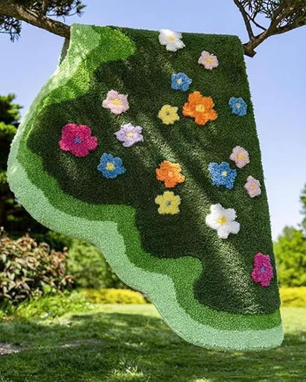 Moss Rug Lovely Green Moss Leaf Bathroom rug Non-Slip 3D Moss Carpet Washable Water Absorbent Soft Moss Carpet Bed for Bathroom Bedroom Kitchen Living Room (A, 2.6x4.9ft) - LeafyLoom