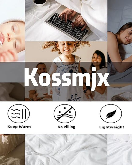 Cat Comforter for Girls Kids Teen, Cartoon Cat Bedding Set Full Size, Cute Animal Pattern Blue Comforter Set Soft Breathable Microfiber Quilt for All Season 3Pcs with Pillowcases - LeafyLoom