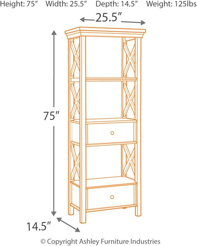 Signature Design by Ashley Bolanburg Cottage Chic Display Cabinet or Bookcase, Antique White - LeafyLoom