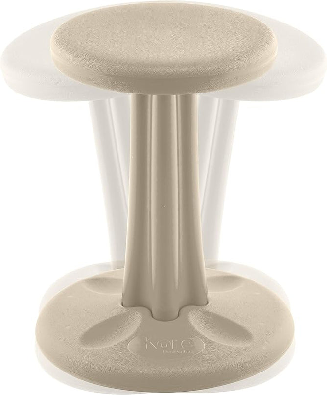 Kore Kids Junior Wobble Chair - Flexible Seating Stool for Classroom, Elementary School, ADD/ADHD - Made in The USA - Junior- Age 8-9, Grade 3-4, Sand Dollar (16in) - LeafyLoom