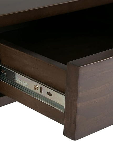 SIMPLIHOME Aleck SOLID WOOD 36 inch Wide Home Office Desk, Writing Table, Workstation, Study Table Furniture in Warm Walnut Brown with 2 Drawers - LeafyLoom