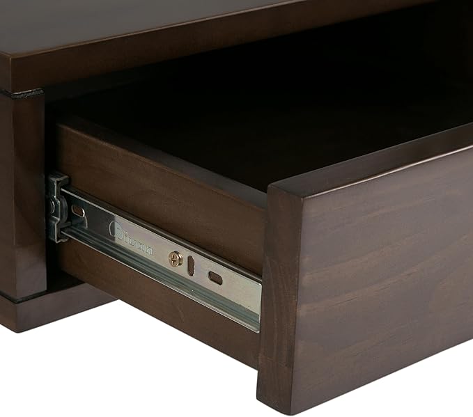 SIMPLIHOME Aleck SOLID WOOD 36 inch Wide Home Office Desk, Writing Table, Workstation, Study Table Furniture in Warm Walnut Brown with 2 Drawers - LeafyLoom