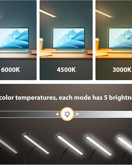 Desk Lamp with Remote, [Dimmable & Adjustable] 160 LED Desk Lamp Home Office, Flexible Gooseneck USB Reading Lamp with Clamp, Eye-Caring Clip on Desk Light with 1H Timer Working for Video Conference - LeafyLoom
