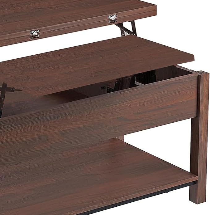 FABATO Lift Top Coffee Table, 4-in-1 Multi-Function Convertible Coffee Table with Storage, Coffee Table Converts to Dining Table for Living Room Reception Room Office, Espresso - LeafyLoom