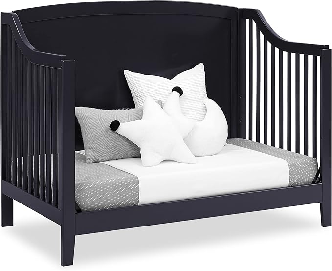Delta Children Campbell 6-in-1 Convertible Crib - Greenguard Gold Certified, Midnight Grey - LeafyLoom