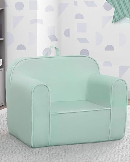 Delta Children Cozee Chair -Foam Kids Chair for Ages 18 Months and Up, Sage - LeafyLoom