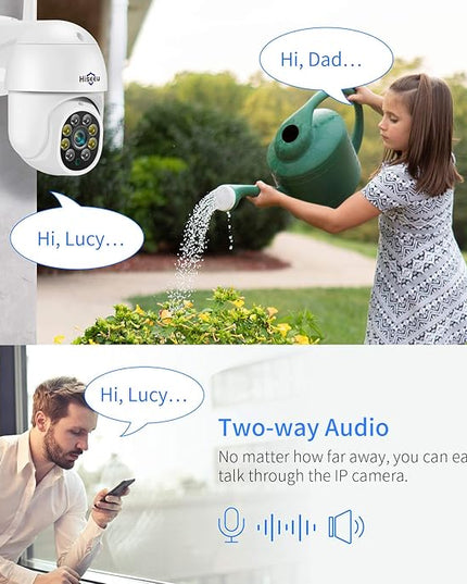 Hiseeu 5MP 360° Pan Tilt Camera WiFi Security Camera Outdoor Motion Tracking Floodlights Light Alarm,Color Night Vision,PC&Mobile Remote View,Two-Way Audio Security Camera Hiseeu