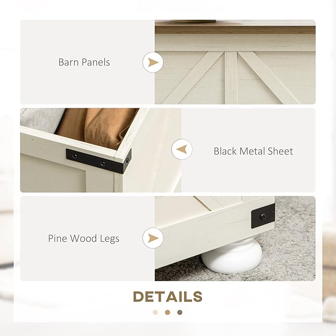 NicBex Coffee Table Wooden Coffee Table with Storage Square Center Tables with Open Top and Inner Compartment Dining Table for Living Room, Dining Room, Office, and Bedroom,31.5" W, Antique White - LeafyLoom