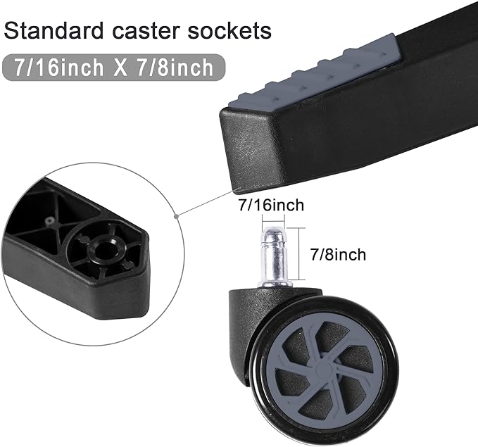 28 inch Nylon Gaming Chair Base Replacement with 5 Casters, Heavy Duty Office Chair Base Part - LeafyLoom