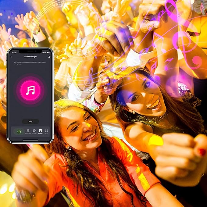 DAYBETTER Smart WiFi Led Lights, Tuya App Controlled, Compatible with Alexa and Google Assistant, Timer Schedule, RGB Strip Color Changing Décor for Bedroom Party Kitchen, 200ft DAYBETTER