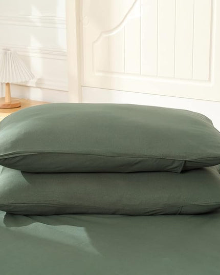 Emerald Green Comforter Twin Size, Modern Bedding Set for Girls/Women, Cute Soft & Lightweight Chic Microfiber Bed Sets, 2pc- 1 Comforter & 1 Pillowcase (66x90 Inches) - LeafyLoom