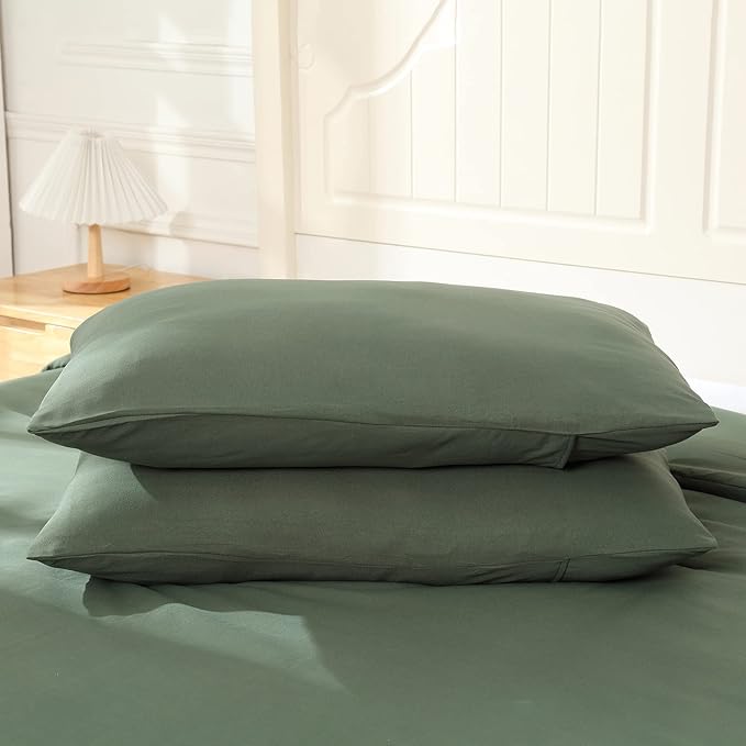 Emerald Green Comforter Twin Size, Modern Bedding Set for Girls/Women, Cute Soft & Lightweight Chic Microfiber Bed Sets, 2pc- 1 Comforter & 1 Pillowcase (66x90 Inches) - LeafyLoom